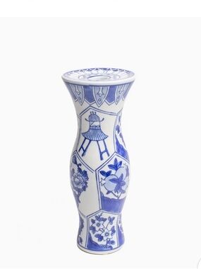 Blue and White Porcelain Decorative Vase - Brand Unspecified